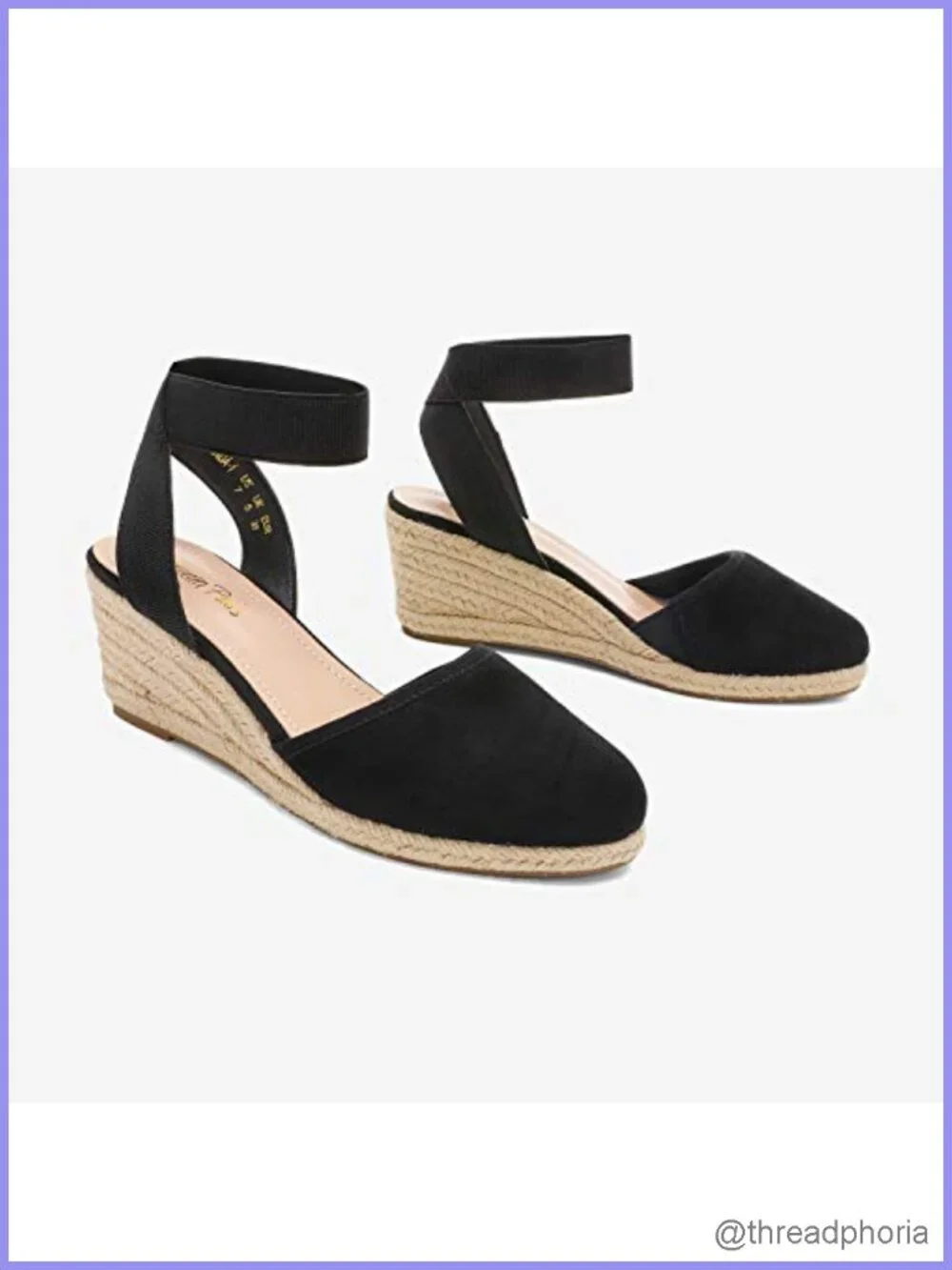 Elastic Ankle Strap Espadrilles Wedge Sandals
